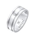 Kuzzoi 0610690821 Men's Ring (8 mm) Solid Handmade, Band Ring for Men Made of 925 Sterling Silver, Men's Ring with Diamond, Wedding Ring, Engagement Ring, Friendship Ring, Ring Size 60 - 66, Stainless