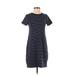 Old Navy Casual Dress - Shift Crew Neck Short sleeves: Blue Print Dresses - Women's Size Small