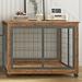 Tucker Murphy Pet™ Pet Dog Crate Cage Furniture Style w/ Double Doors On Casters Medium Dog Wood in Brown | 31.1 H x 43.7 W x 30 D in | Wayfair