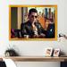 Everly Quinn Man Gambling at Desk I - Single Picture Frame Print on Canvas Metal in Black/Brown | 16 H x 32 W x 1 D in | Wayfair