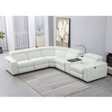 Multi Color Reclining Sectional - Wade Logan® Ariaana 134" Wide Genuine Leather Symmetrical Reclining Corner Sectional Genuine Leather | Wayfair