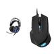 Sharkoon Skiller SGH2 Stereo Gaming Headset (für USB, PC, PS4, 50-mm-Lautsprecher, Extra-Große Ohrpolster, Blaue LED-Beleuchtung, Gefederte Kopfbandaufhängung) schwarz & USB Shark Force II schwarz