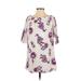 Old Navy Casual Dress - Shift Boatneck 3/4 sleeves: White Floral Dresses - Women's Size Small