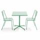 Ensemble table inclinable de jardin et 2 chaises vert sauge
