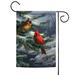 Red and Brown Two Cardinals Christmas Outdoor Garden Flag 18" x 12.5"