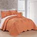 4 Piece Queen Bed Brocade Embroidery Bedspread Set