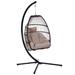 Outdoor/Indoor Wicker Folding Hanging Chair with Cushion and Pillow