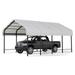 Sunjoy Steel Carports 12x20 Heavy Duty Metal Gazebo Outdoor Living Pavilion with Ceiling Hook