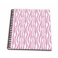 3dRose Pink and White Zebra Stripes chic girly art - Mini Notepad 4 by 4-inch