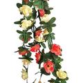 solacol Rose Garland Artificial Rose Vine Flower Garland Fake Rose Vine Artificial Flowers Hanging Rose Ivy Hanging Basket Artificial Ivy Garland