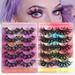 Hesroicy 5 Pairs Natural Curl False Eyelashes - 3D Effect Good Ductility Multi-layer 8D Fluffy Simulation Eyelashes for Women