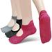 3 Pairs Yoga Socks Women Non-Slip Grip Socks Cotton Barre Pilates Socks for Dance Barefoot Workout Size 5-9