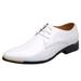 Vedolay Men s Oxfords Mens Fashion Leather Wingtip Oxford Dress Boots Casual Mid-Top Ankle Chukka Motorcycle Boot Business Shoes for Men(White 13)