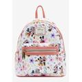 Women's Loungefly X Disney Mickey & Minnie Mouse Floral Mini Backpack Handbag by Disney in Multi
