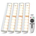 Under Cabinet Kitchen Lights with Remote, Dimmable Battery Operated Wireless LED Lights, Upgrade Closet Light Motion Activated, Motion Sensor Night Light for Kitchen Hallway, 3 Colors 4 Pack