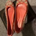 Coach Shoes | Coach Shoes. Really Cute Orange And Tan Fabric; Very Good Condition. | Color: Orange/Tan | Size: 6.5