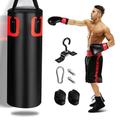 SPOTRAVEL Boxing Bag Set, Professional Anti Swing Filled Punch Bag with Gloves and 2 Hand Wraps, Kick Bag for Martial Arts, MMA & Taekwondo