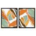 Americanflat 2 Piece Wrapped Canvas & Framed Print Set - Echo Coral by PI Creative Art in Green/Orange | 14 H x 11 W x 1 D in | Wayfair