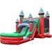 JumpOrange kids Midnight Commercial Grade Bounce House Water Slide for (with Pool & Blower) in Gray/Green/Red | 180 H x 156 W x 372 D in | Wayfair