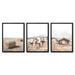 Gracie Oaks 3 Piece Wrapped Canvas & Framed Print Set - Modern Rustic by Artvir in Brown/Gray | 14 H x 11 W in | Wayfair