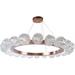 Rosdorf Park Jantje Light Round Chandelier w/ Glass Blossom Chandelier Metal in Gray | 27 H x 40 W x 40 D in | Wayfair