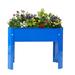 Arlmont & Co. Cenephat Raised Garden Bed, Elevated Planter, Metal Plant Box w/ Legs, Drainage Holes, Flowers Growing Metal in Blue | Wayfair