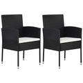 Lot de 2 Chaises de jardin - Chaises d'extérieur pour terrasse/jardin Résine tressée Noir BV862121