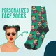 Chaussettes à motifs de dessins animés avec visages personnalisées avec Photo et texte cadeaux