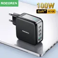 Rocoren – chargeur GaN 100W PD QC 4.0 3.0 Charge rapide USB type-c pour téléphone iPhone 14 13 12