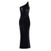 Sheer One-shoulder Dress