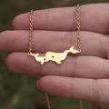 Collier pendentif baleine en acier inoxydable cadeau pour la famille maman et enfant chaîne