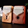 Kalimba – Piano à pouce en bois d'acajou 17 touches instrument de musique combinaison de doigts