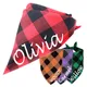 Bandana avec nom personnalisé pour animaux de compagnie pour chien chat Plaid bavoir