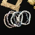 Cauuev-Bracelets en perles naturelles baroques d'eau douce pour femme bracelets en argent 925