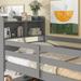 Grey Twin over Twin Convertible Bunk Bed with Bookcase Headboard and Ladder, Total 2 Separable Beds