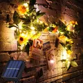 Guirlande lumineuse LED imperméable avec tournesol artificiel fonctionnement à énergie solaire
