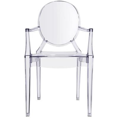 Modern Plastic Armchair With Arms Acrylic Mirrored Dining Chairs Retro Desk Stackable Molded