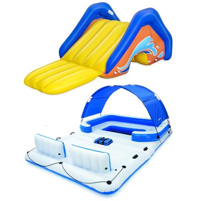 Bestway H2OGO! Inflatable Water Slide & Tropical Breeze Party Island Water Float - 5