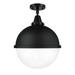 Innovations Lighting Caden Hampden - 1 Light 13 Flush Mount Clear/Matte Black