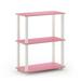 Furinno 23.6 W x 11.4 D x 29.5 H 3-Shelf Freestanding Shelving Unit Pink and White