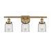 Innovations Lighting Ballston Urban Bell - 3 Light 26 Bath Vanity Light Clear/Brushed Brass Finish