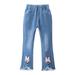 Baby Deals Spring Savings!Flare Jeans Girls Baggy Bootcut Jeans for Girls Plus Size Jeans for Kids Girls Bell Pants Fashion Cute Sweet Boe Trousers Jeans Girls Bell Bottom Jeans Clearance