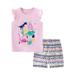 TAIAOJING Baby Girl Clothes Children s Clothing Set Short Sleeved Knitted Cotton Cute Dinosaur Pattern Summer Girls Suit Cartoon Cute Embroidery Children s Two Piece Set 2-3 Years