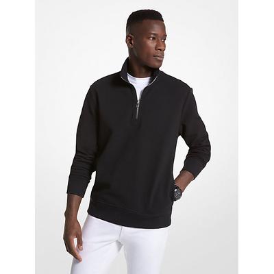 Michael Kors Cotton Blend Half-Zip Sweater Black L
