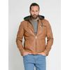 Lederjacke MAZE "42021311", Herren, Gr. M, braun (cognac), Obermaterial: 100% Lammleder / Innenfutter: 100% Polyester / Ärmelfutter: 100% Polyester / Kapuze: 52% Baumwolle; 48% Polyester, Jacken
