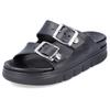 Pantolette RIEKER, Damen, Gr. M (38/39), schwarz, Synthetik, unifarben, sportlich, Schuhe, Plateau, Sommerschuh, Schlappen in Weite G (=weit), Topseller