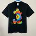 Disney Shirts | Disney Mickey Mouse Rainbow Tie Dye Silhouette T-Shirt Black Size M | Color: Black | Size: M