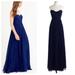 J. Crew Dresses | J. Crew Marbella Long Dress 2 2p Navy Silk Chiffon | Color: Blue | Size: 2p