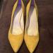 Nine West Shoes | Nine West Yellow Suede Pointed Toe Pumps | Color: Gold | Size: 9.5