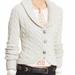 Free People Sweaters | Free People Viceroy Lambswool Cable Knit Shawl Cardigan Ivory Heat Size S | Color: Cream | Size: S